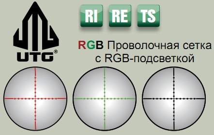 Оптический прицел UTG (Leapers) 4-16X40 25мм , сетка Mil-Dot с RGB подсветкой