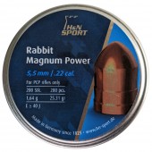 Пули для пневматики H&N Rabbit Magnum Power 5,5мм 1,67г (200шт) 