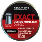 Пули для пневматики JSB Exact Jumbo Monster Diabolo Redesigned 5,52мм 1,645г (200шт) 