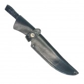 Кожаные ножны для ножа европейского типа с длиной клинка 17 см (черные)