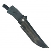 Кожаные ножны для ножа традиционного типа с длиной клинка 17 см (черные)