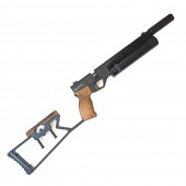 Пистолет пневматический KrugerGun КОРСАР 6,35, рукоять дерево, ствол 240мм, резервуар 42мм с манометром