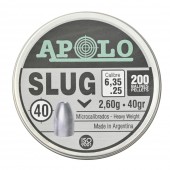 Пули для пневматики Apolo Slug 6,35мм 2,6гр 200шт