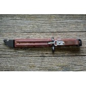 Штык-нож ММГ АК ШНС-001 с ухом, без пропила (АК74-коричневые ножны и рукоятка) 2-я категория