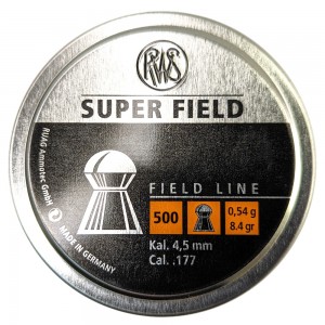 Пули для пневматики RWS Super Field 4, 5мм 0, 54гр (500шт)