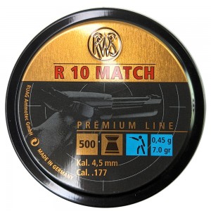 Пули для пневматики RWS R10 MATCH Premium Line, кал. 4, 49мм 0, 45 гр (500шт)