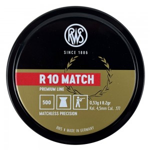Пули для пневматики RWS R10 MATCH Premium Line, кал. 4, 49мм 0, 53 гр (500шт)