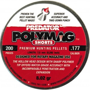 Пули для пневматики JSB Predator Polymag Shorts 4, 5мм 0, 52г (200шт)