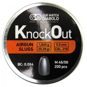 Пули для пневматики JSB KnockOut Slugs 5, 5мм (.216) 1, 645г (200 шт)