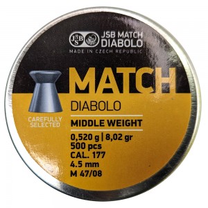 Пули для пневматики JSB Match Diabolo Middle 0, 52гр. кал. 4, 5мм (500шт)
