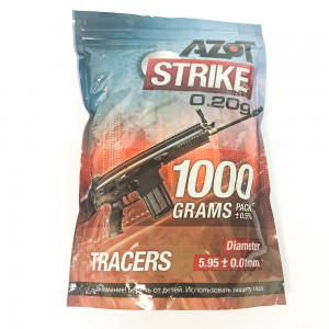 Шарики для страйкбола Azot Strike Tracers 6 мм 0, 20 г (1 кг, белый)