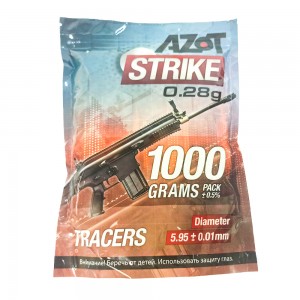 Шарики для страйкбола Azot Strike Tracers 6 мм 0, 28 г (1 кг, белый)