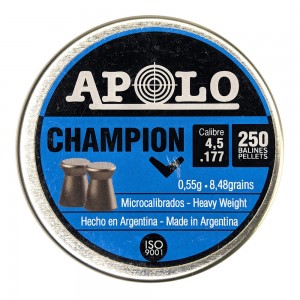 Пули для пневматики Apolo Champion 4, 5мм 0, 55гр 250шт