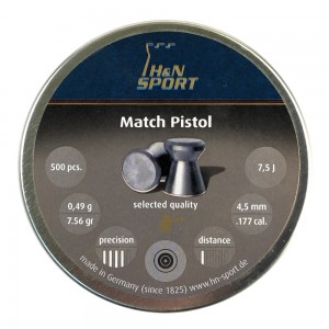 Пули для пневматики H&N Match Pistol 4, 5мм 0, 49гр