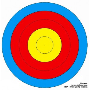 Мишень лучная FITA 80см, бумага 85 гр.