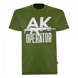 Футболка с принтом АК operator Gen2 мужская, олива, размер XXL